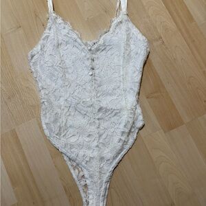 Trixxi White Lace Bodysuit